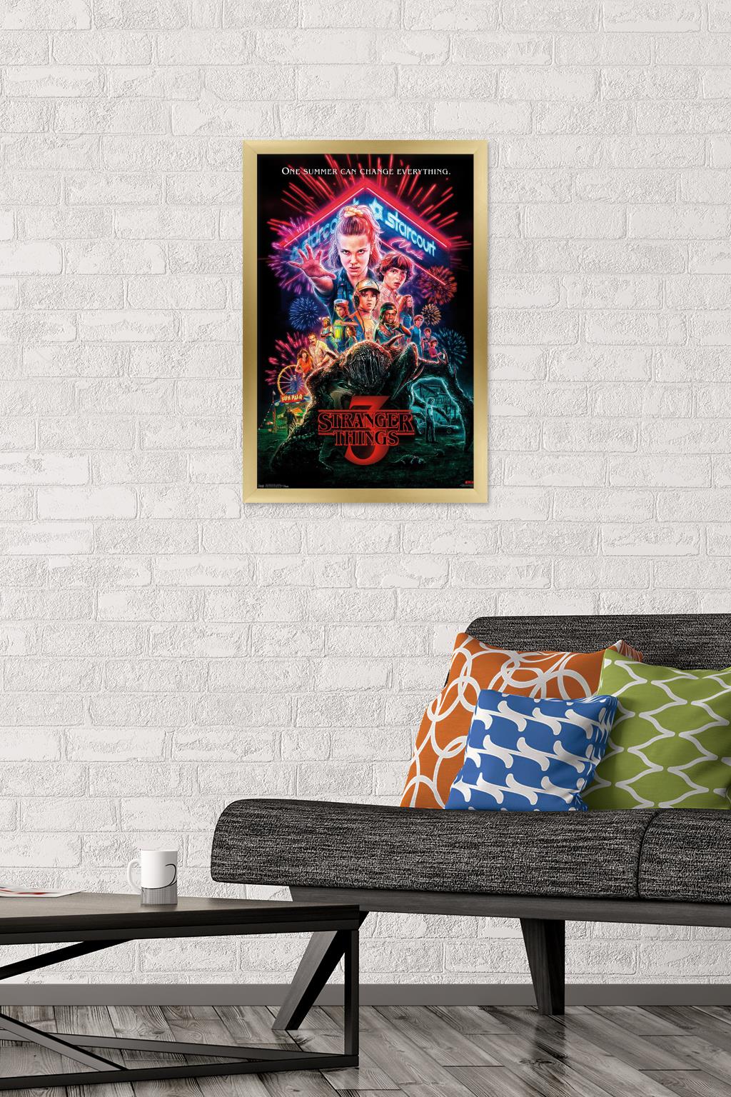 Netflix Stranger Things: Season 3 - One Sheet Wall Poster, 14.725" x 22.375", Framed