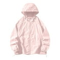 thumbnail image 2 of Jinhomg Mens Sun Shirt Lightweight Long Sleeve Full Zip Hoodies UPF 50+ Sun Protection Summer Outdoor Workout Rash Guard Pink XXXL, 2 of 6