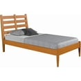 thumbnail image 3 of Camaflexi Mid Century Slat Bed Solid Wood Bed Frame with Headboard, Twin, Castanho, 3 of 7