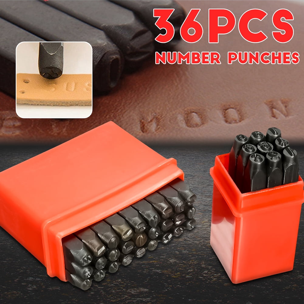 36-Piece Numbers and Letters Stamp Punch Set Hardened Steel Craft Tools  for Wood and Leather