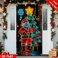 thumbnail image 7 of Glow in Dark Christmas Door Cover - Neon Santa & Tree Light-Up Holiday Decor (35.4x71in) - Waterproof & Reusable with Easy Hang Design - Vibrant Neon Effect for Festive Home Decorations‌, 7 of 7