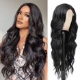 thumbnail image 6 of 24 Inches Long Body Wave Wig Black Synthetic Wigs Lace Front Wigs for Women Middle Part Cosplay Wigs Daily Hair Extension Wigs, 6 of 6