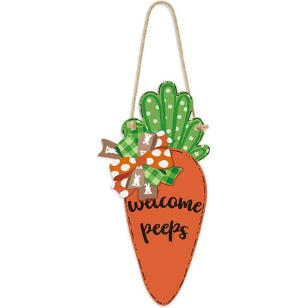 Happy Easter Wooden Hanging Sign Carrot Spring Welcome Door Sign Hanging Plaque Rustic Wall Signs Yard Indoor Outdoor Garden Decoration With Rope For Easter Decor 13 4 X 6 7 Inch Walmart Canada