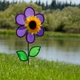 thumbnail image 2 of In the Breeze 2775 — 12 Inch Purple Sunflower Spinner with Leaves — Colorful Flower for your Yard and Garden, 2 of 5
