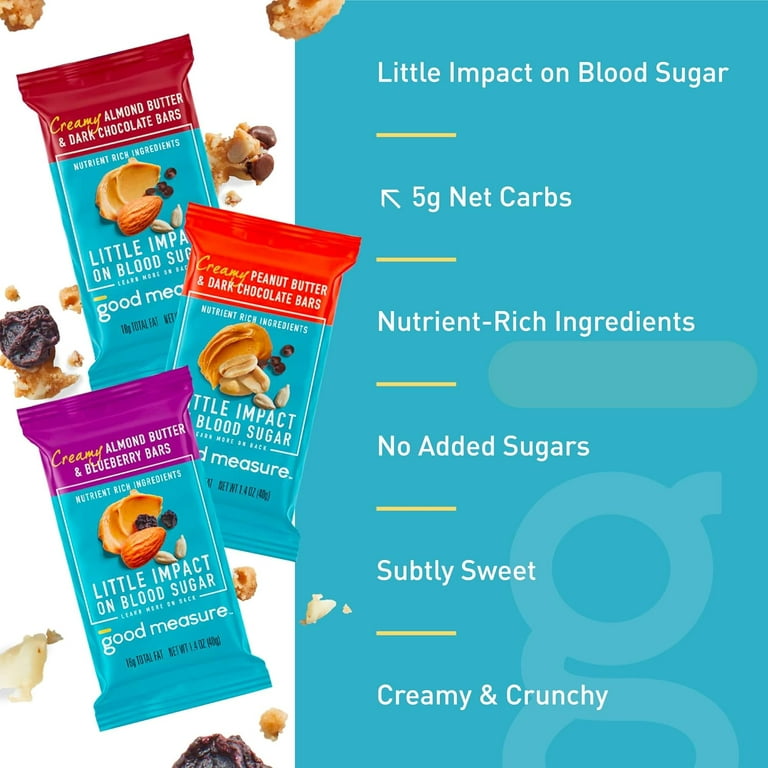 Good Measure Bars Variety Pack - 4-5g Net Carbs Per Serving - Nutrient-Rich  - Nutrient-Rich Low Carb Snack, Keto Friendly Food - Little Impact on