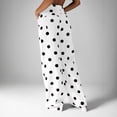 thumbnail image 4 of Women's Polka Dot Wide Leg Jeans High Waisted Straight Denim Pants Casual Loose Fit Vintage Y2K Fashion Novelty Trousers with Pockets for Daily Streetwear, 4 of 8