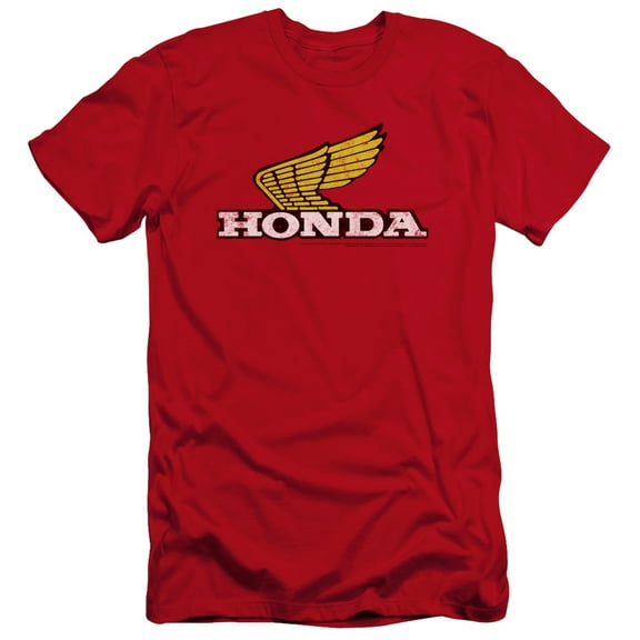 Honda Yellow Wing Logo HBO S/S Adult 30/1 T-Shirt Red