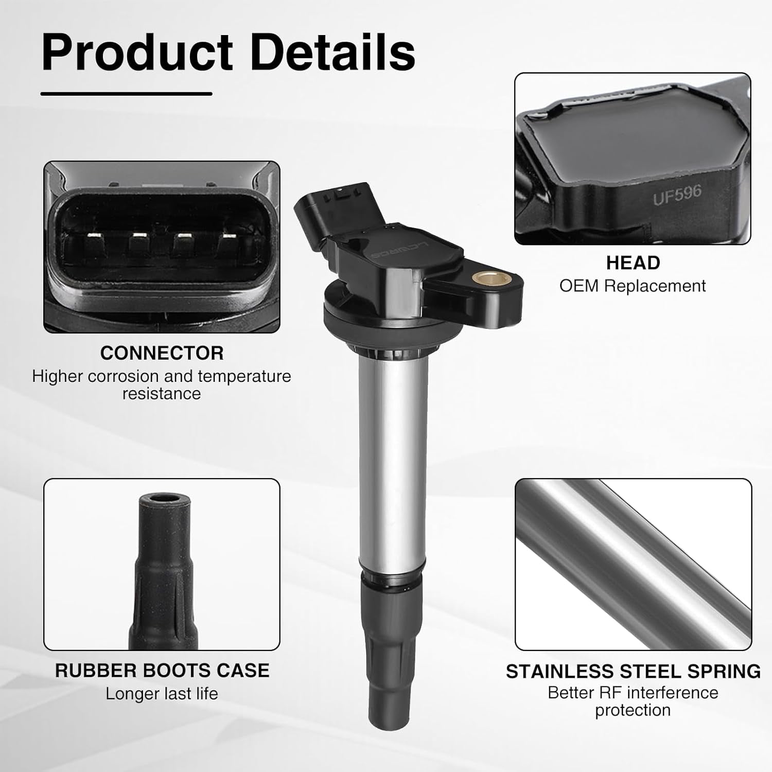 4 PCS Ignition Coil UF596 Compatible with Toyota Corolla Prius Matrix CHR 2009-2017 Lexus CT200h 2011-2016 Scion iM xD Pontiac Vibe 1.8 L4 Replace# UF619 C1714 90919-02252