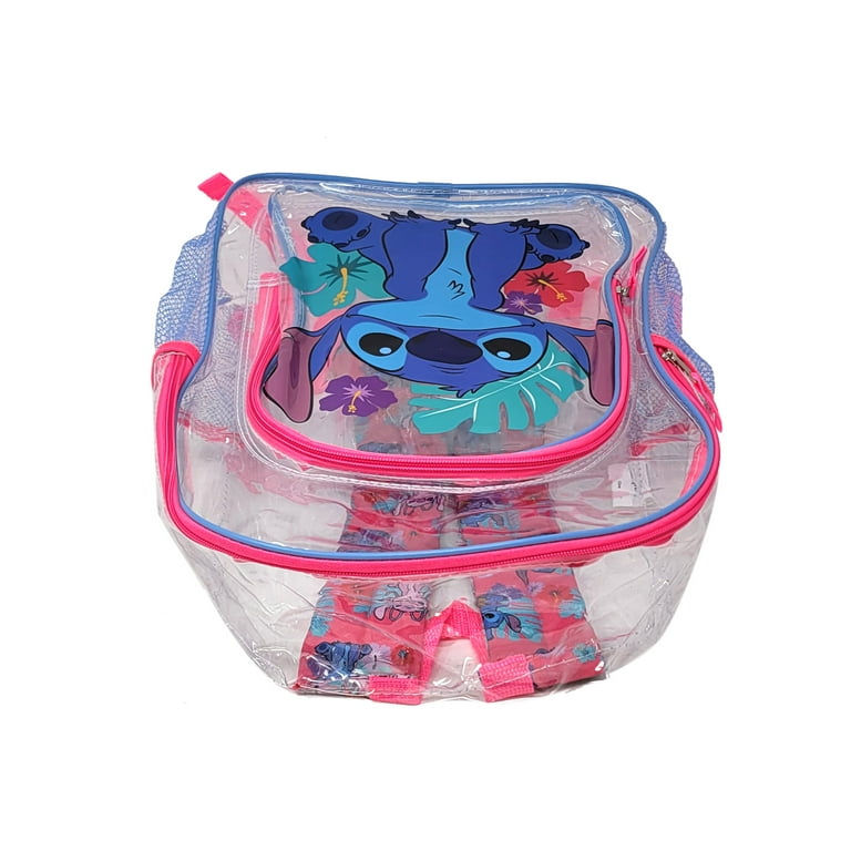 Disney Stitch Transparent Backpack Clear 16 Girls School Bag