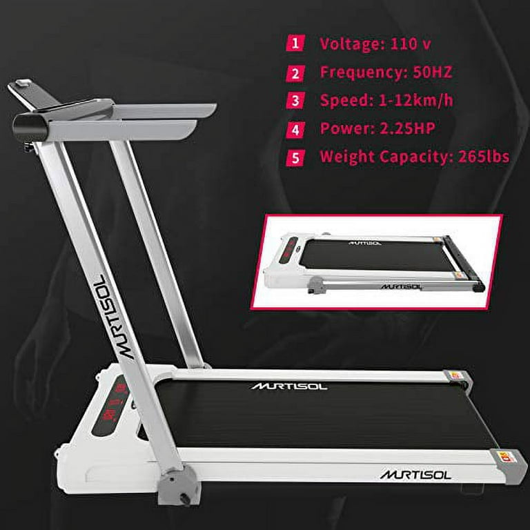 Murtisol Folding 2 in 1 Electric Motorized Treadmill Machine 1100W Portable Remote Control LCD Displayer Walking Running Jogging Cardio Exercise