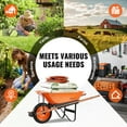 thumbnail image 6 of VEVOR Wheelbarrow Cart, 5 Cu. Ft. Load & 330 lbs Capacity, One Wheel Garden Dump Cart, Garden Wagon with Metal Handle &&nbsp; 16" Wide Track Wheels, Easy Loading Utility Yard Cart & Wagons, 6 of 9