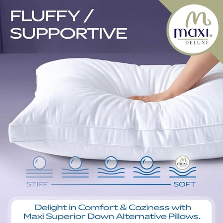 Deluxe Standard Size Bed Pillow – Ultra Soft & Comfortable – Versatile for Side, Back & Stomach Sleepers – 300TC Cotton Top – Single Pack – (Standard Size Pillow is 20 x 26)