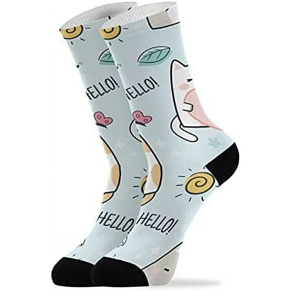 Coolnut Cute Cartoon Cats Socks Winter Warm Socks Fashion Print Socks Novelty Casual Socks for Men Women( 1 Pack)