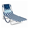 thumbnail image 1 of Ostrich The Ladies Comfort Lounger, Foldable Beach Pool Tanning Chair, Stripe, 1 of 14