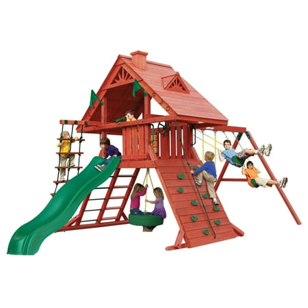 Gorilla Playsets Sun Palace I Cedar Swing Set with Natural Cedar Posts