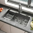 thumbnail image 3 of 28" x 18" Modern Silver Single Bowl Undermount Sink Easy to Clean Stainless Steel Kitchen Essential Accessories Included, 3 of 9