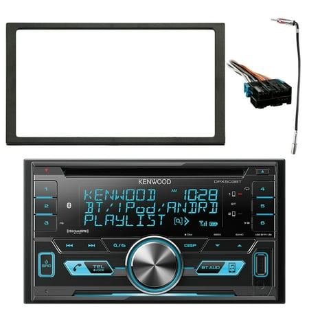 Kenwood 2-DIN Bluetooth CD AM/FM USB Car Audio Receiver, Enrock Double DIN Install Dash Kit, Metra Radio Wiring Harness, Enrock Antenna Adapter (Select 1994-2005 Vehicles)