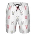 thumbnail image 4 of Kdxio Girl Rabbit Pattern Mens Casual Shorts - Drawstring Summer Beach Sports Shorts for Men, 4 of 9