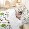 thumbnail image 5 of Erosebridal Green Soccer Court 7pcs Bedding Comforter Set,Football Sport Games Queen Bedding Sets For Boys Teens,Reversible, 5 of 7