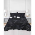 thumbnail image 3 of Black Queen Size Down Alternative Comforter, Lightweight Comforter Quilt Bedding Set with Pillow Shams Modern Abstract Dot Starry Night Aesthetics All Seasons Bed Comforter Duvet Insert 90"x96", 3 of 7