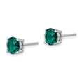 thumbnail image 2 of Primal Silver Sterling Silver Rhodium-plated Green Crystal Birthstone Earrings, 2 of 5
