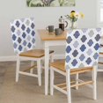 thumbnail image 5 of Abstract Grid Dining Chair Back Cover Only, Boho Blue Purple Grey Geometric Medieval Plaid Set of 8 Chair Back Covers, Removable Washable for Dining Room, Banquet & Holiday Decoration, 5 of 9