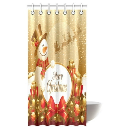 Pop Merry Christmas Shower Curtain Snowman Gift And Winter