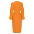 thumbnail image 5 of Fall Saving! HVOBTTY Women's Elegant Shirt Dress, Fall Party Dresses for Women, Women's Casual Solid Color Lapel Long Sleeve Elegant Split Midi Dress Orange, M, 5 of 5