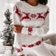 thumbnail image 2 of Suéter suelto de manga larga cómodo con estampado navideño con cuello redondo a la moda para mujer Fridja  hjk718, 2 of 6
