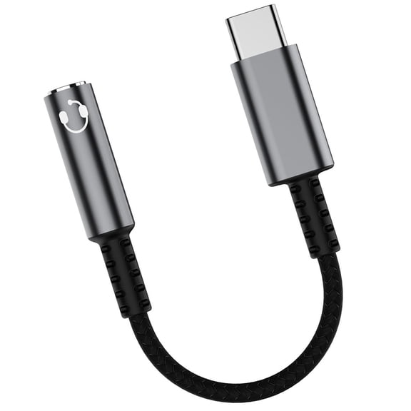 CIMAXIC Compact Grey Type-C Earphone Adapter Cable USB to 35Mm for Clear Sound Quality
