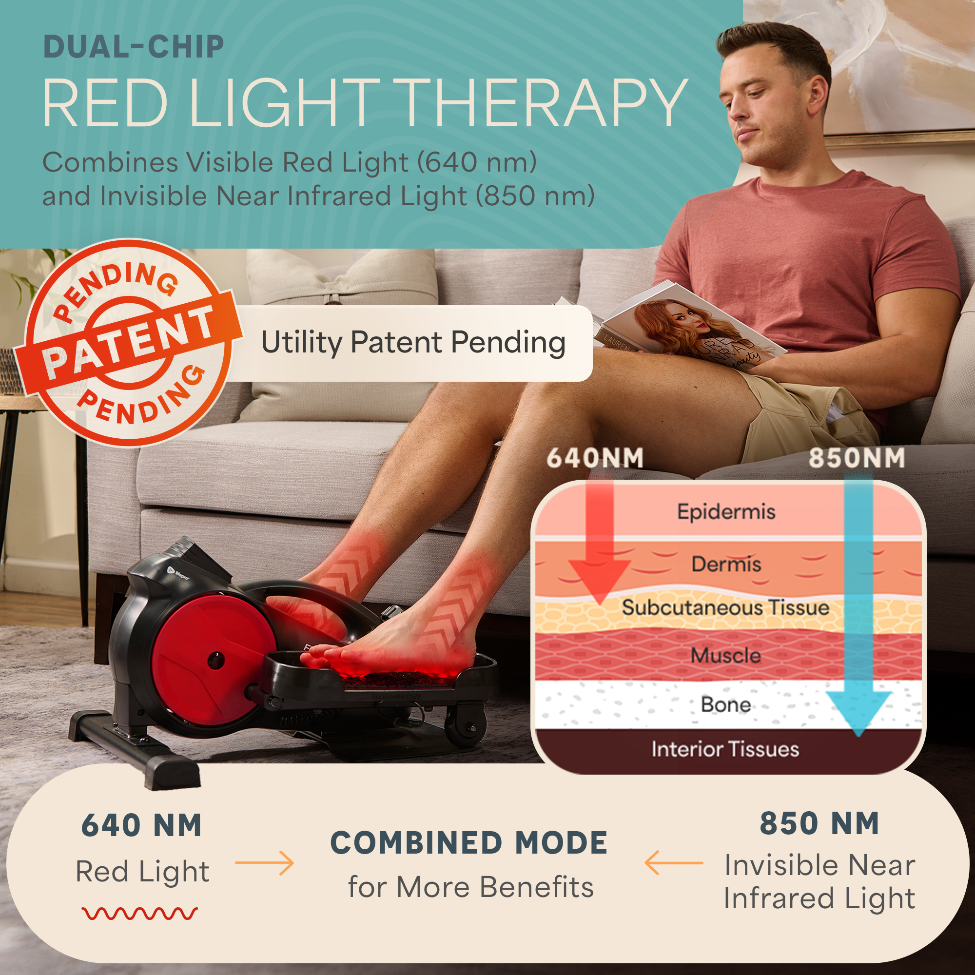 Lifepro FlexStride Under Desk Elliptical with Red Light Therapy photo 7