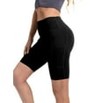 thumbnail image 2 of YUSHOW 3 Pack Women's High Waist Yoga Shorts with Pockets Tummy Control Workout Bike Shorts Size M, 2 of 7