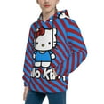thumbnail image 2 of Hello Kitty Hoodie 3D Print Pullover Hooded Long Sleeve Sweatshirts Tops Blouse with Pocket for Boys Girls X-Large, 2 of 7