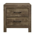 thumbnail image 5 of Rustic Brown Finish 3pc Bedroom Set California King Size Bed 2x Nightstands Simple Look Bedroom Furniture, 5 of 7