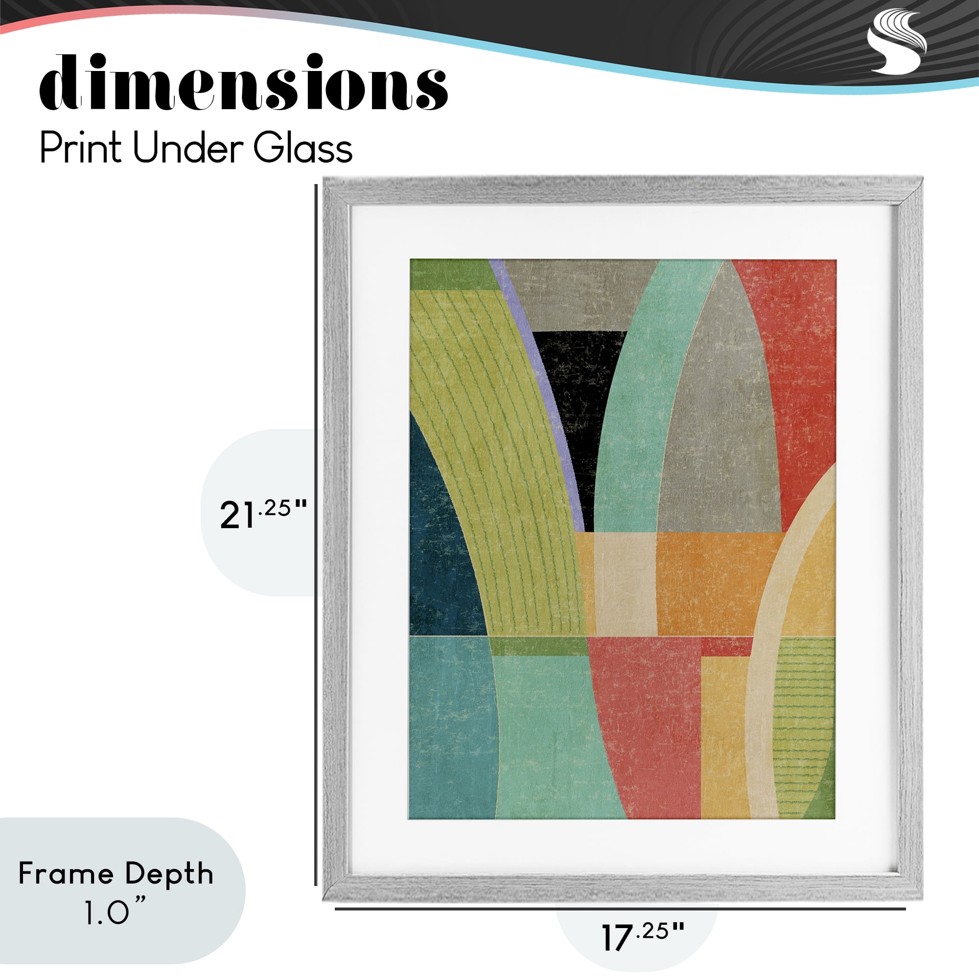 Stupell Industries Retro Geometric Archways Gray Framed Print Under Glass, design by Suzanne Nicoll