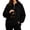 Black, variant on Women's Cat Dog Pet Pouch Hoodie, Quarter Zip Pullover Sweatshirt with Kangaroo Pocket and Long Sleeves