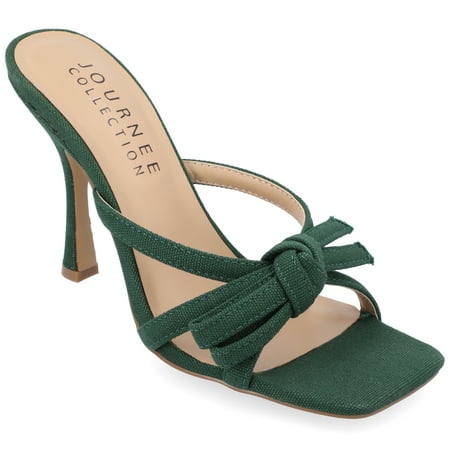 

Journee Collection Womens Cilicia Slip On Multi Strap Open Toe Pumps