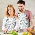 thumbnail image 4 of Fall Pumpkins Leaves Pattern Apron-Garden Aprons for Women with Pockets-Cotton Linen Waterproof Kitchen Cooking Gardening Aprons Adjustable for Kitchen,Cooking,BBQ and Salon 33"x27", 4 of 7