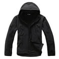 thumbnail image 3 of TACVASEN Mens Outdoor Soft Shell Hoodie Winter Fleece Jacket hooks and loops Coat Black 2XL, 3 of 8