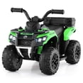 thumbnail image 1 of Costway 6V Toddler Ride On Electric Car ATV with Lights & Music & USB Port Storage Box Toy Car Green, 1 of 10