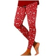 thumbnail image 3 of Leggings for Women Tummy Control Christmas Printed Lift High Waist Cycling Workout Yoga Pants,Red,L, 3 of 5