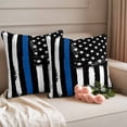 thumbnail image 3 of Blue American Flag Waterproof Outdoor Pillow Covers 18''x18'' Set of 2, Patio Furniture Cushion Covers for Chairs, Black White Stars Stripe US Flag Decorative Pillow Cases for Garden/Pool/Beach, 3 of 9