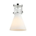 thumbnail image 4 of Innovations Lighting  Newton Cone - 1 Light 8" Flush Mount Clear/Brushed Brass, 4 of 5