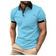 thumbnail image 1 of YDLCAFD Men's Shirt Button Up Turn Down Lapel Solid Color Short Sleeve Sports Shirt, 1 of 9