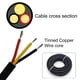 thumbnail image 4 of Cable de alimentación 20Awg Ul2464 Cable eléctrico trenzado Led rojo, negro y amarillo 3 conductores cobre estañado (2464-20Awg-3C- 25 pies), 4 of 5