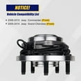 thumbnail image 6 of Front Wheel Bearing and Hub Assembly Fit 2006 2007 2008 2009 2010 Jeep Commander, 2005 2006 2007 2008 2009 2010 Jeep Grand Cherokee Hub Bearing(2 Pack), ABS Sensor, 5 Lug-513234, 6 of 7