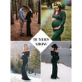 thumbnail image 4 of Ecavus Women's off Shoulder Maternity Dress for Photoshoot Hunterbr S, 4 of 7