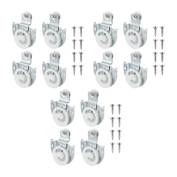 Herrajes para puertas correderas para armarios, Rodillos, Ruedas para puertas correderas para armarios, 12 piezas