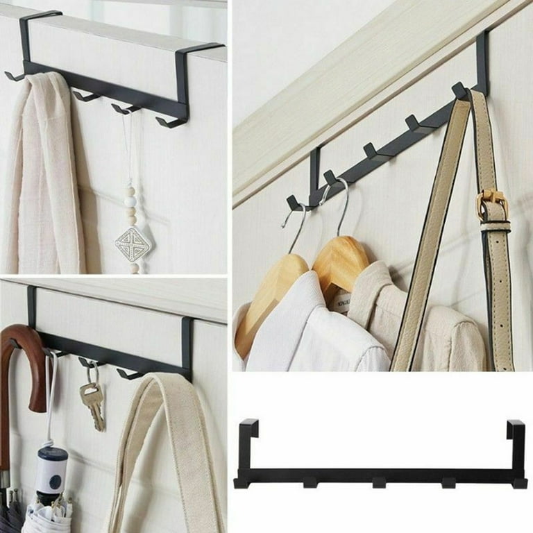 Home Organization And Storage Over The Door 5 Hooks Home Bathroom Organizer Rack Clothes Coat Hat Towel Hanger Black Holiday Gifts On Clearance