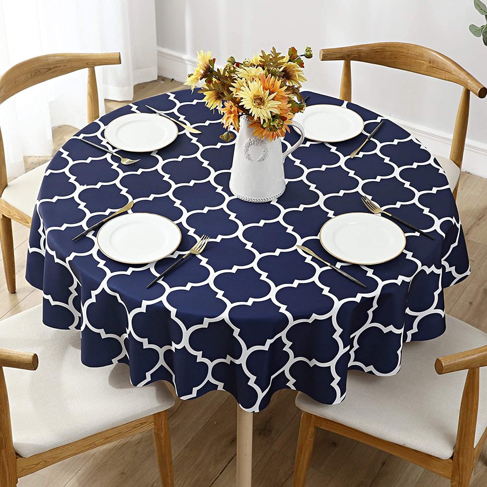 Elegant Trellis Print Indoor Tablecloth Waterproof, Spillproof